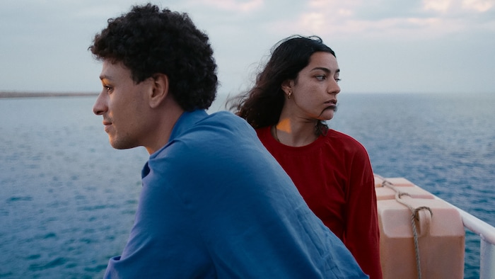 (Sundance Institute) Slim Baccar, left, and Eya Bellagha appear in director Amel Guellaty's "Where the Wind Comes From," an official selection of the 2025 Sundance Film Festival, in the World Cinema Dramatic competition.