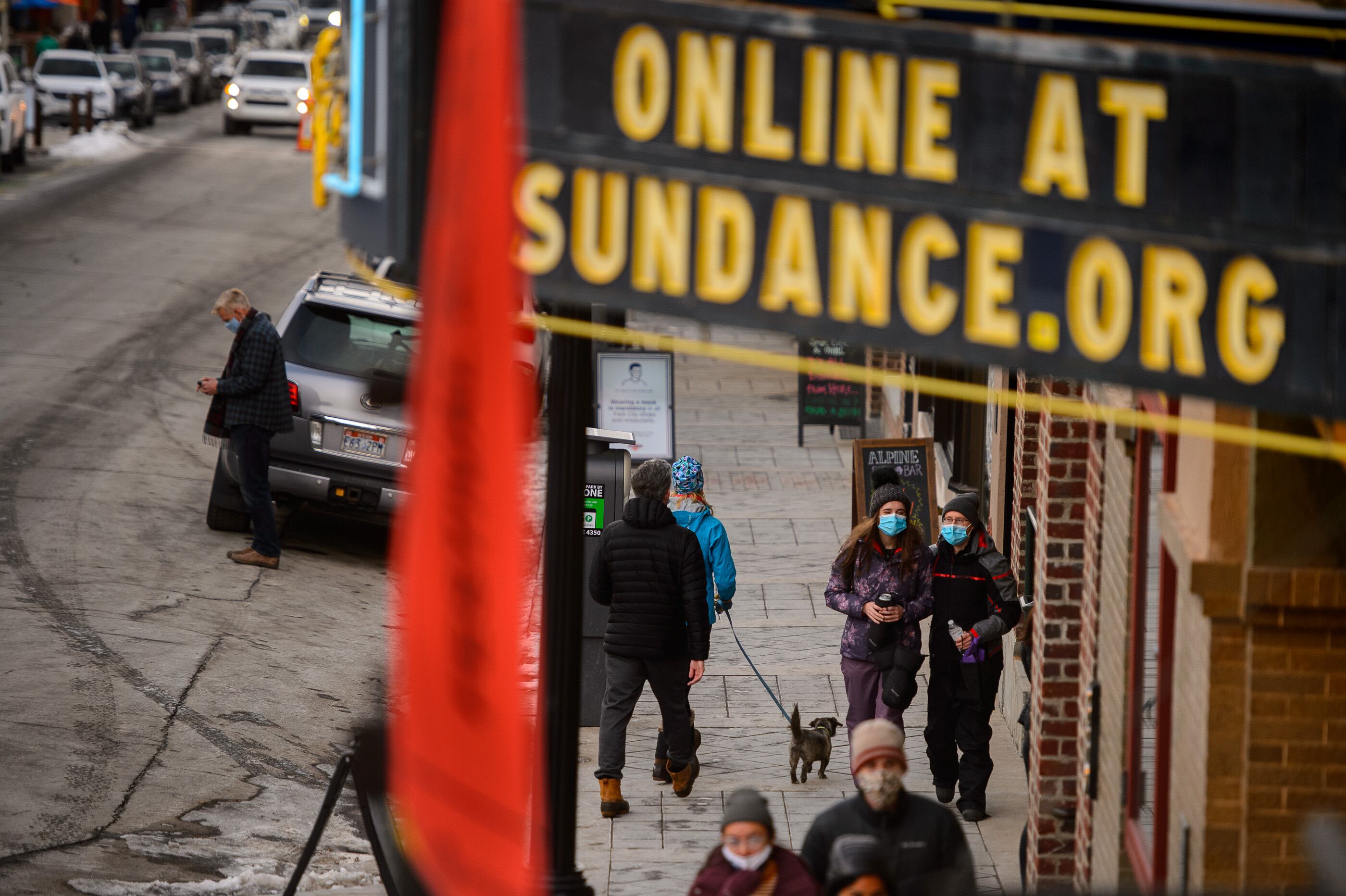 (Trent Nelson | The Salt Lake Tribune) Foot traffic in front of the Egyptian Theatre on Main Street in Park City on Tuesday, Jan. 12, 2021.