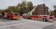 (FOX 13) Salt Lake City Fire Department crews respond to a two-alarm Salt Lake City apartment fire near South Temple Street, Thursday, Oct. 31, 2024.