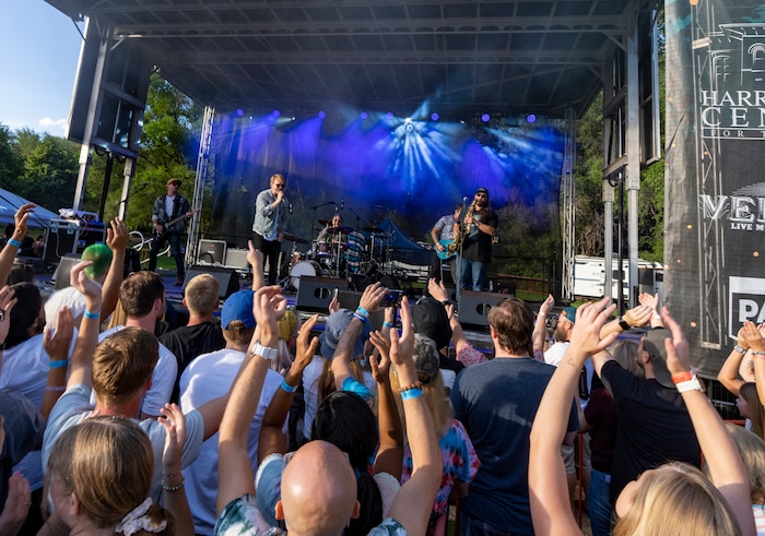 (Rick Egan | The Salt Lake Tribune)  The Strike plays the Fork Fest in American Fork, on Saturday, June 17, 2023.
