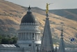 (Salt Lake Tribune archives) The Salt Lake Temple and the Utah Capitol in 2017. Leaders of The Church of Jesus Christ of Latter-day Saints have warned members about straight-party voting.