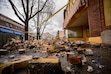 (Trent Nelson  |  The Salt Lake Tribune) Bricks that fell from the facade of a Magna store after the March 18, 2020, earthquake. A new poll shows how worried Utahns are about a looming "Big One."