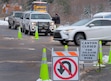 (Leah Hogsten | The Salt Lake Tribune)  Sandy Police Department officers stopped traffic in Little Cottonwood Canyon for the day as avalanche mitigation efforts were underway, Feb 16, 2021. A bill proposed Tuesday, Jan. 14, 2024, by Rep. Gay Lynn Bennion would make clarify that officers can issue a citation to drivers who do not have the proper traction devices when the traction law is in effect.