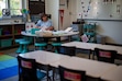 (Trent Nelson  |  The Salt Lake Tribune) Kindergarten teacher Kristie Koyle preps her room at Glacier Hills Elementary in Sandy on Thursday, Aug. 15, 2024. A judge ruled that the constitutional Amendment A ballot question seeking to change how Utah income tax revenue is spent is now void and any votes on it will not be counted.