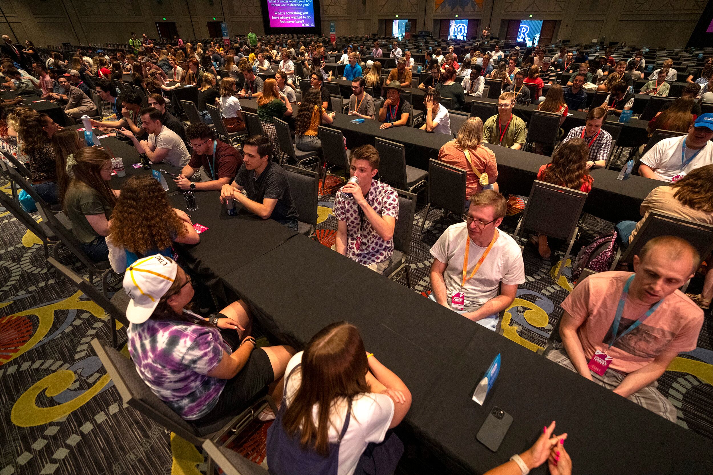 (Rick Egan | The Salt Lake Tribune) Speed dating at the Utah YSA Conference at the Salt Palace on Friday, Aug. 2, 2024.
