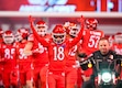 (Bethany Baker  |  The Salt Lake Tribune) Utah Utes run onto the field before the game between the Utah Utes and the Brigham Young Cougars at Rice-Eccles Stadium in Salt Lake City on Saturday, Nov. 9, 2024.