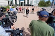 (Chris Samuels | The Salt Lake Tribune) Utah Education Association president Renée Pinkney speaks to media outside the 3rd District courthouse in Salt Lake City, Wednesday, May 29, 2024. The teacher association announced a lawsuit that day challenging the Utah Fits All voucher program.