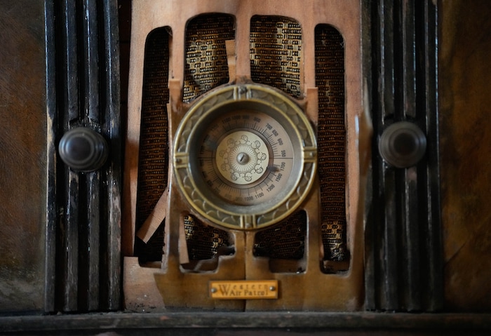 (Francisco Kjolseth  | The Salt Lake Tribune) An old radio and other artifacts are preserved inside a general country store at the Richard W. Erickson Foundation Power Show & Museum in Wallsburg, Utah on Tuesday, Aug. 6, 2024.