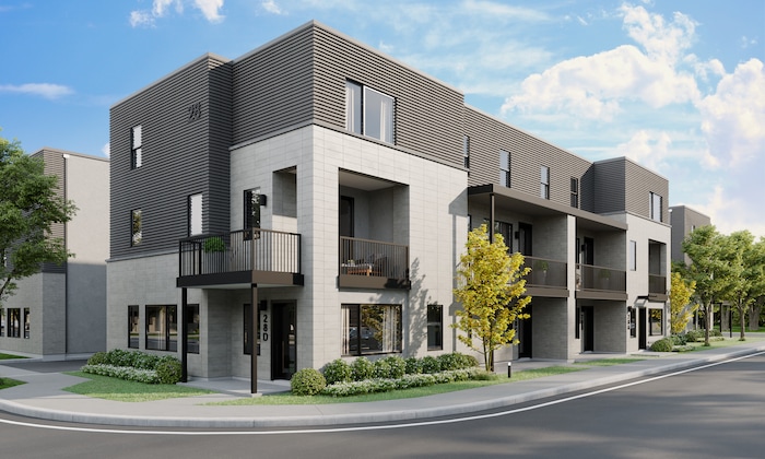 (CW Land Co.) A rendering of the exterior of one of the apartment buildings in theYARD, C.W. Urban's 8.58-acre build-to-rent development in Salt Lake City's Fairpark neighborhood.