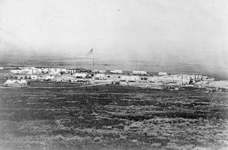 (National Archives) Pictured is what was originally called Camp Douglas in 1866, four years after it opened. It was renamed Fort Douglas in 1878.