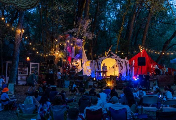 (Rick Egan | The Salt Lake Tribune)  EJ Michaels plays the Forest Stage at the Fork Fest in American Fork, on Saturday, June 17, 2023.
