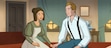 (The Church of Jesus Christ of Latter-day Saints) A scene from a cartoon released by the church to teach children about the faith’s history of polygamy shows Joseph Smith conversing with his wife, Emma. The panel reads, "This commandment was also hard for Joseph’s first wife, Emma. Sometimes, Emma helped Joseph decide who he should ask to marry him. Other times, Emma did not want Joseph to marry other women."