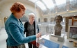 (Francisco Kjolseth | The Salt Lake Tribune) Mother and daughter artists Phyllis Horne and Karen Horne visit their art exhibit on display at the Utah Capitol on Wednesday, Feb. 12, 2025.