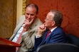 (Trent Nelson  |  The Salt Lake Tribune) House Speaker Mike Schultz, R-Hooper, and Senate President Stuart Adams, R-Layton, at the Utah Capitol in Salt Lake City on Tuesday, Jan. 21, 2025.