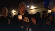 (Screenshot via Fox 13) Josh Hansen addresses the community at a vigil Friday for his son, Logan Hansen, who was killed in a home explosion this past week.