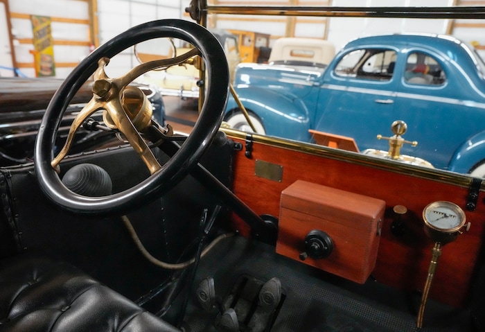 (Francisco Kjolseth  | The Salt Lake Tribune) A 1910 Ford Model T Open Touring Phaeton is pictured at the Richard W. Erickson Foundation Power Show & Museum in Wallsburg, Utah on Tuesday, Aug. 6, 2024.