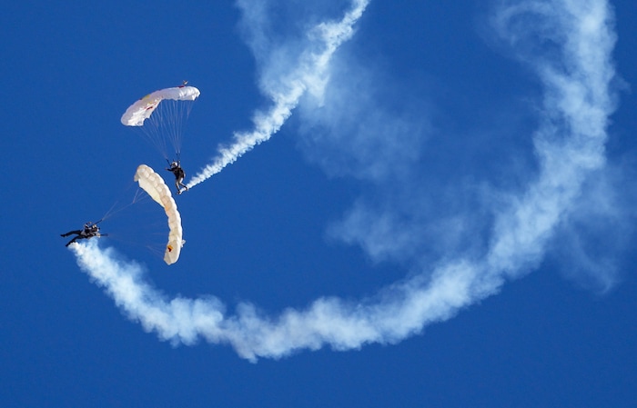 (Francisco Kjolseth  | The Salt Lake Tribune) The game ball drops in from the sky as Utah State gets ready to host the University of Utah in an NCAA college football game Saturday, Sept. 14, 2024, in Logan, Utah.