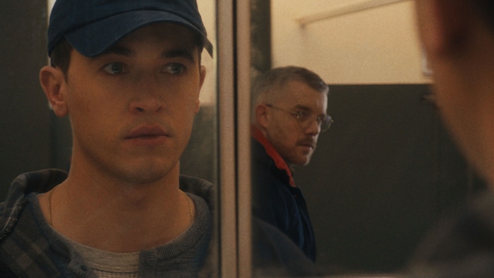 (Ethan Palmer  |  Sundance Institute) Tom Blyth, left, and Russell Tovey co-star in director Carmen Emmi's "Plainclothes," an official selection of the 2025 Sundance Film Festival, in the U.S. Dramatic competition.