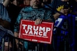 (Jim Vondruska | The New York Times) A supporter's sign at a campaign event for former President Donald Trump, the Republican presidential nominee, at the La Crosse Center in downtown La Crosse, Wis., on Thursday, Aug. 29, 2024.