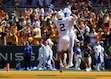 BYU wide receiver Chase Roberts (2) celebrates after a touchdown by wide receiver Darius Lassiter, right, in the second quarter against Baylor during an NCAA college football game Saturday, Sept. 28, 2024, in Waco, Texas. (AP Photo/Richard W. Rodriguez)