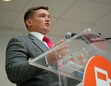 (Bethany Baker | The Salt Lake Tribune) Rep. Tyler Clancy, R-Provo, speaks during a homelessness conference at The Other Side Academy in Salt Lake City on Thursday, June 6, 2024.