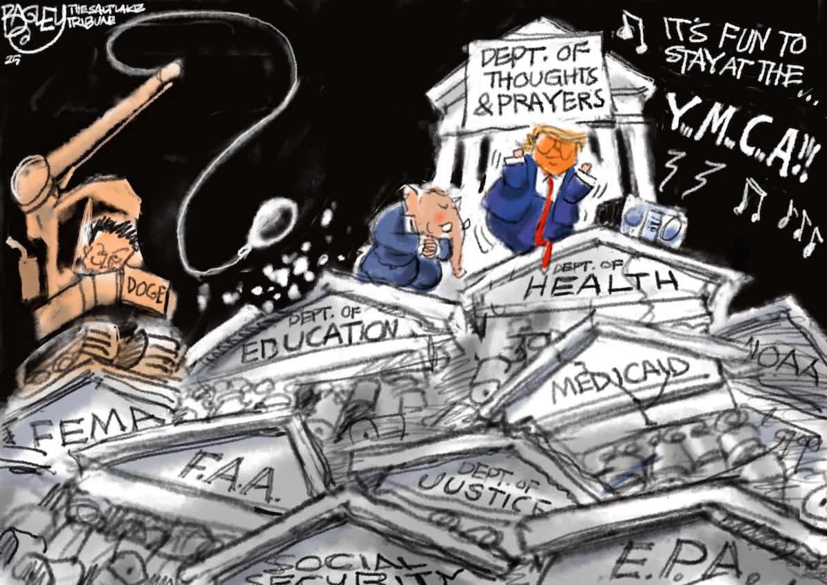 Check out Pat Bagley’s latest cartoon: Dancing on the Ruins