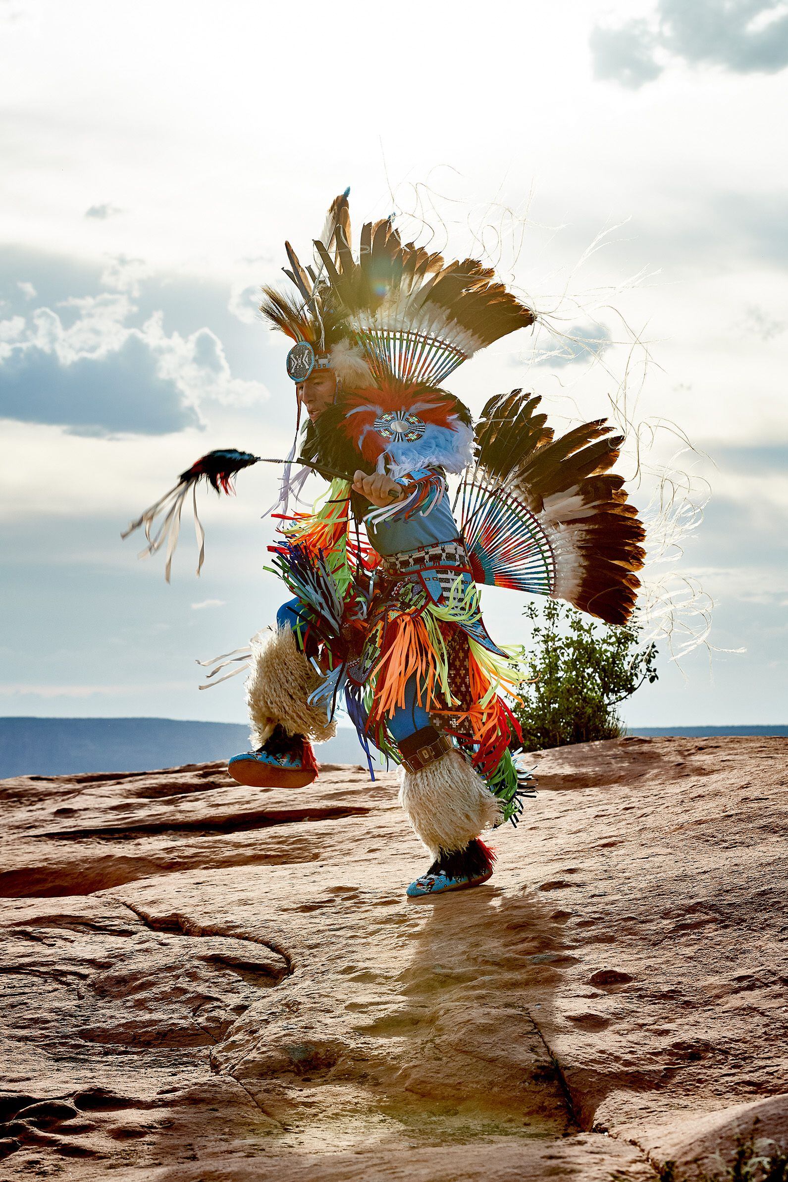 (Image courtesy Parfums Christian Dior) Dancer Canku One Star, a member of the Rosebud Sioux tribe, performs in a commercial for Christian Dior's men's fragrance Sauvage, filmed in southeast Utah.