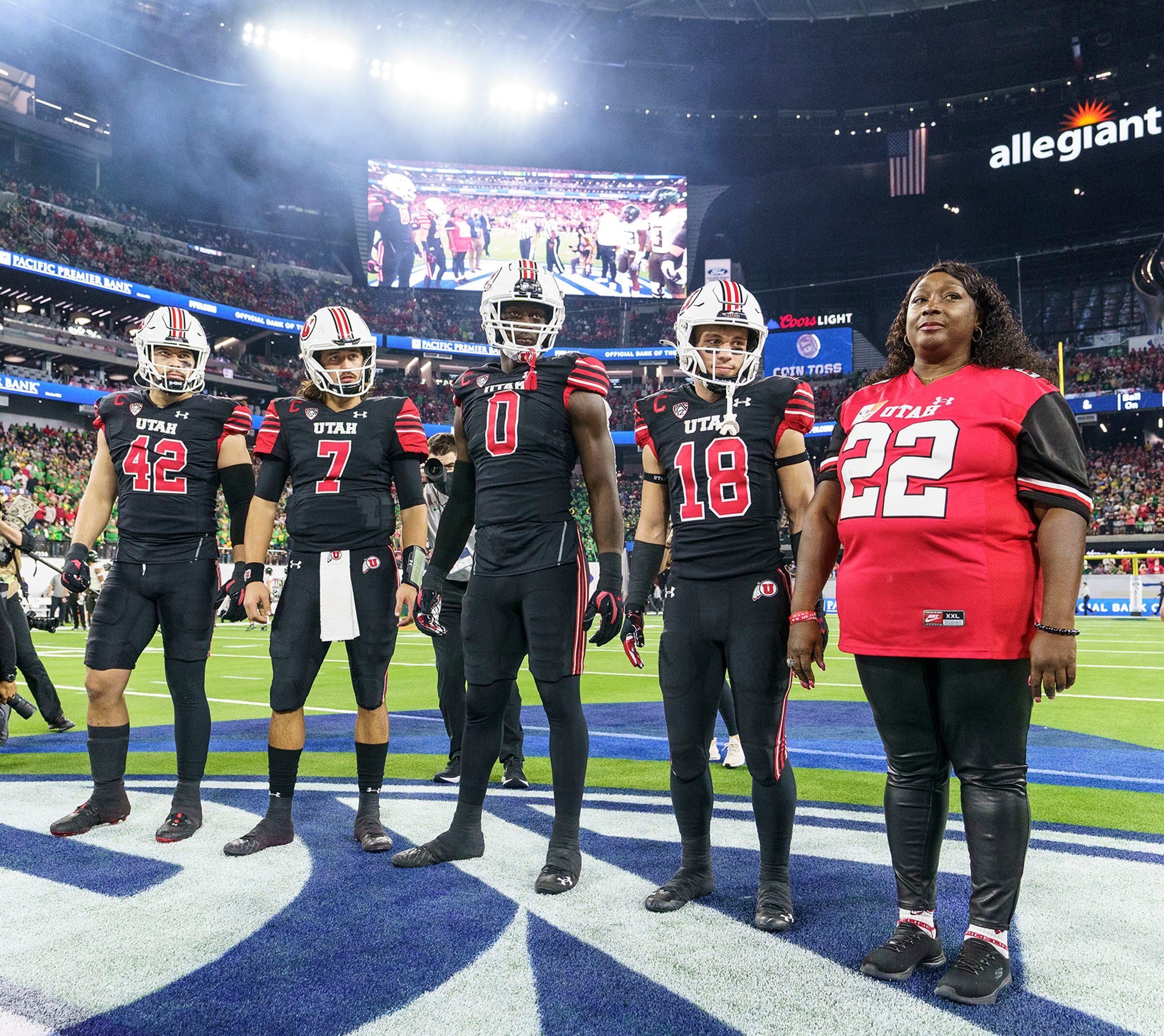 Britain Covey celebrates Utah's Pac-12 Football Championship with