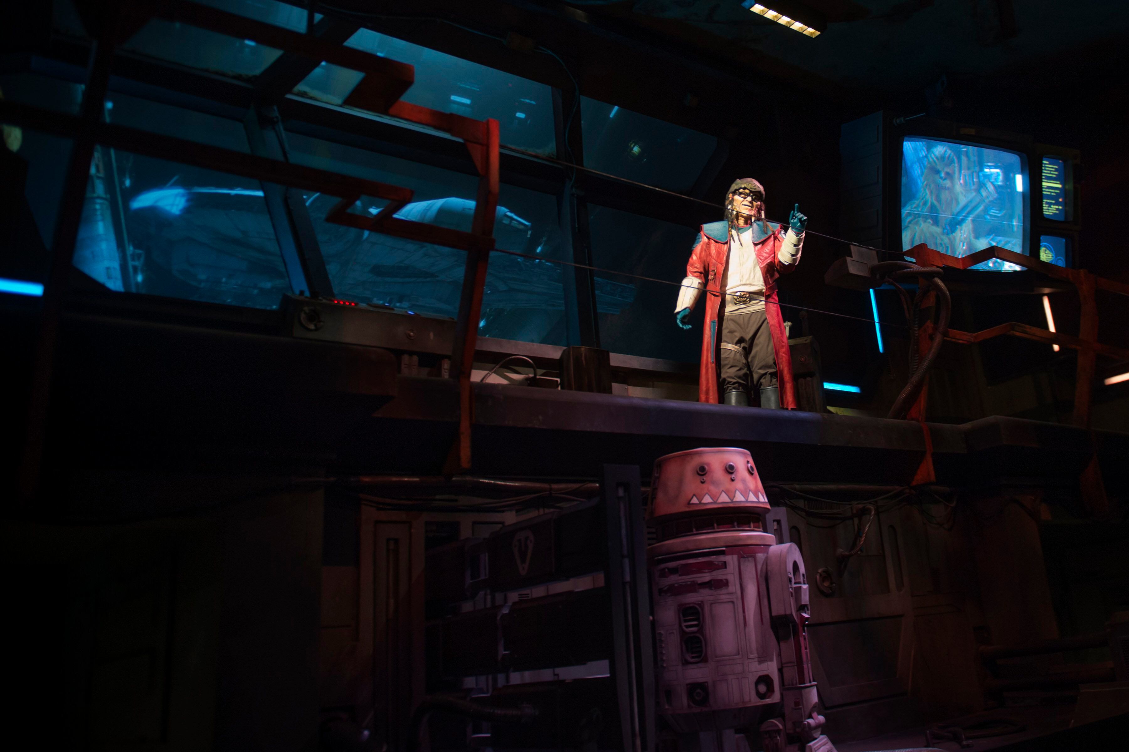 (Jeremy Harmon | The Salt Lake Tribune) Hondo Ohnaka talks with Chewbacca as the famous wookiee lands the Millennium Falcon at a spaceport at Star Wars: Galaxy's Edge in Anaheim, Ca. on Wednesday, May 29, 2019.